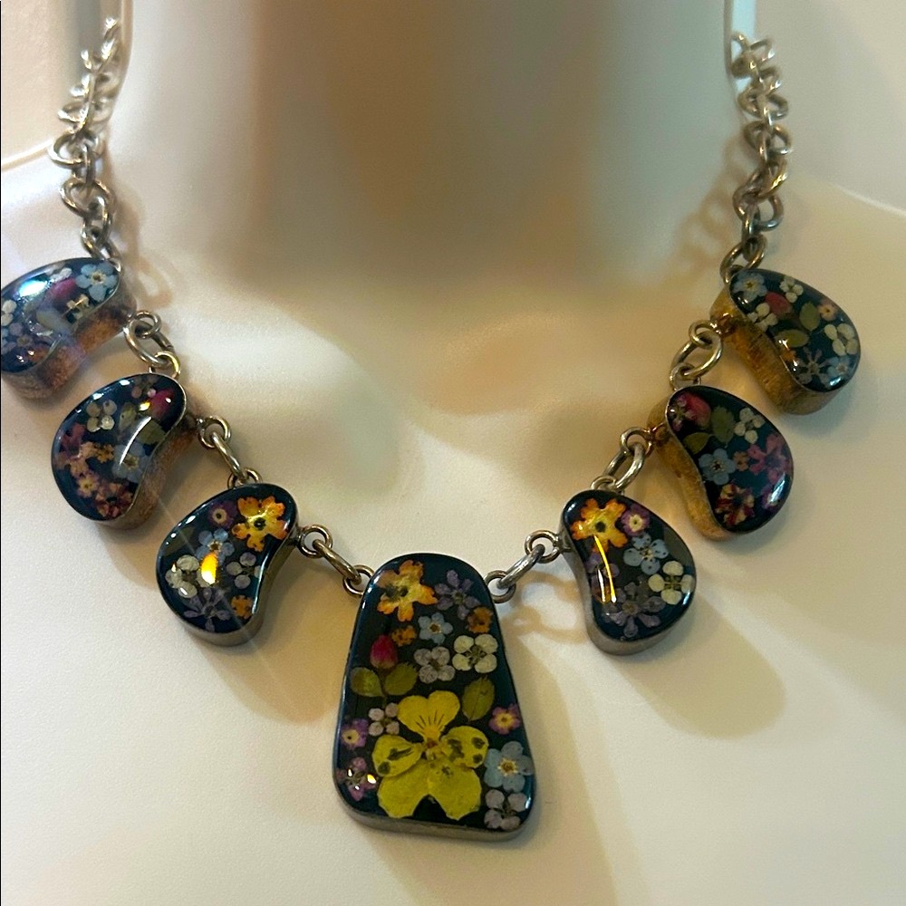 Floral Charm Necklace with Gold Accents